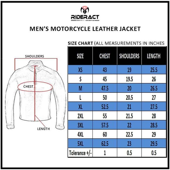 RIDERACT® Men Leather Jackets for Men Outfits Leather Jacket Motorcycle Leather - Picture 10 of 10